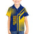 Colombia Flag Colors Family Matching Off The Shoulder Long Sleeve Dress and Hawaiian Shirt with National Crest and Libertad y Orden Motto Design - Wonder Print Shop