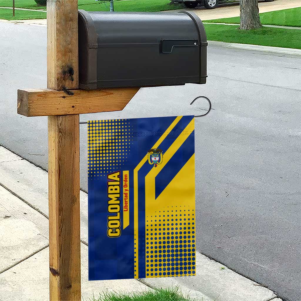 Colombia Flag Colors Garden Flag with National Crest and Libertad y Orden Motto Design - Wonder Print Shop