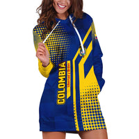 Colombia Flag Colors Hoodie Dress with National Crest and Libertad y Orden Motto Design - Wonder Print Shop
