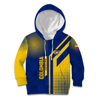 Colombia Flag Colors Kid Hoodie with National Crest and Libertad y Orden Motto Design - Wonder Print Shop