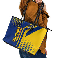 Colombia Flag Colors Leather Tote Bag with National Crest and Libertad y Orden Motto Design - Wonder Print Shop
