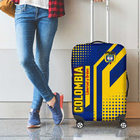 Colombia Flag Colors Luggage Cover with National Crest and Libertad y Orden Motto Design - Wonder Print Shop