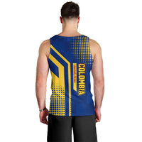 Colombia Flag Colors Men Tank Top with National Crest and Libertad y Orden Motto Design - Wonder Print Shop