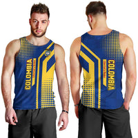 Colombia Flag Colors Men Tank Top with National Crest and Libertad y Orden Motto Design - Wonder Print Shop