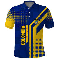 Colombia Flag Colors Polo Shirt with National Crest and Libertad y Orden Motto Design - Wonder Print Shop