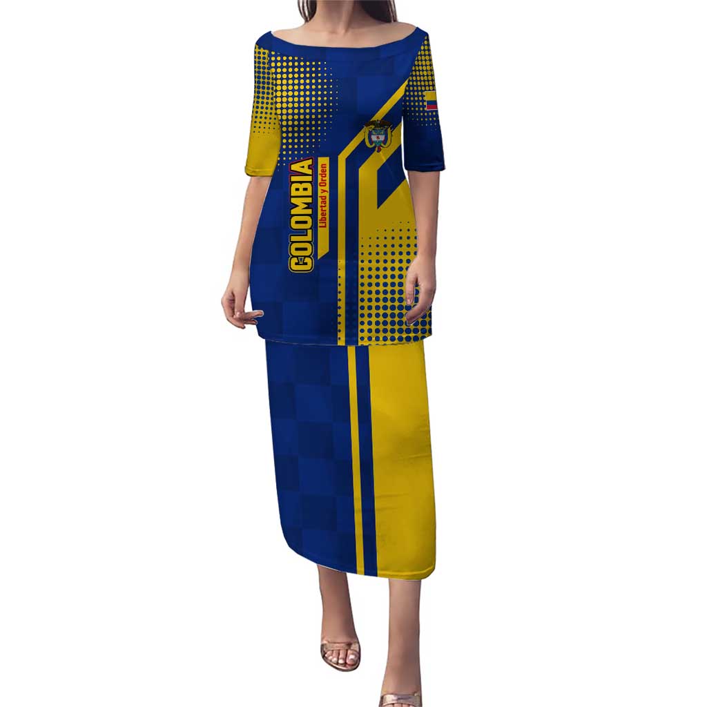 Colombia Flag Colors Puletasi with National Crest and Libertad y Orden Motto Design - Wonder Print Shop