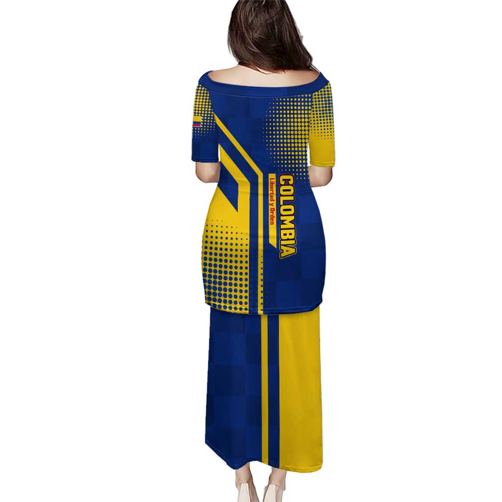 Colombia Flag Colors Puletasi with National Crest and Libertad y Orden Motto Design - Wonder Print Shop