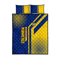 Colombia Flag Colors Quilt Bed Set with National Crest and Libertad y Orden Motto Design - Wonder Print Shop