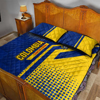 Colombia Flag Colors Quilt Bed Set with National Crest and Libertad y Orden Motto Design - Wonder Print Shop