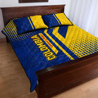 Colombia Flag Colors Quilt Bed Set with National Crest and Libertad y Orden Motto Design - Wonder Print Shop