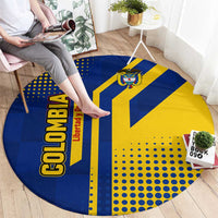 Colombia Flag Colors Round Carpet with National Crest and Libertad y Orden Motto Design - Wonder Print Shop