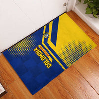 Colombia Flag Colors Rubber Doormat with National Crest and Libertad y Orden Motto Design - Wonder Print Shop