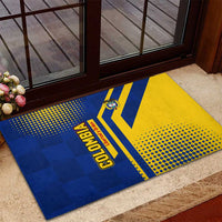 Colombia Flag Colors Rubber Doormat with National Crest and Libertad y Orden Motto Design - Wonder Print Shop