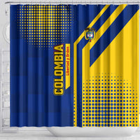 Colombia Flag Colors Shower Curtain with National Crest and Libertad y Orden Motto Design - Wonder Print Shop