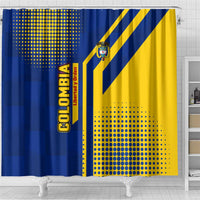 Colombia Flag Colors Shower Curtain with National Crest and Libertad y Orden Motto Design - Wonder Print Shop