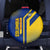 Colombia Flag Colors Spare Tire Cover with National Crest and Libertad y Orden Motto Design - Wonder Print Shop