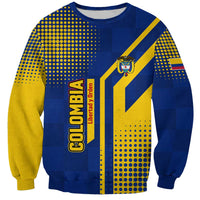 Colombia Flag Colors Sweatshirt with National Crest and Libertad y Orden Motto Design - Wonder Print Shop