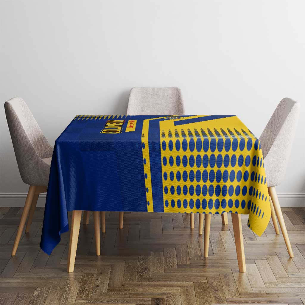 Colombia Flag Colors Tablecloth with National Crest and Libertad y Orden Motto Design - Wonder Print Shop