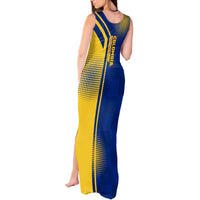 Colombia Flag Colors Tank Maxi Dress with National Crest and Libertad y Orden Motto Design - Wonder Print Shop