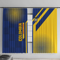 Colombia Flag Colors Window Curtain with National Crest and Libertad y Orden Motto Design - Wonder Print Shop