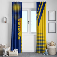 Colombia Flag Colors Window Curtain with National Crest and Libertad y Orden Motto Design - Wonder Print Shop