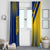 Colombia Flag Colors Window Curtain with National Crest and Libertad y Orden Motto Design - Wonder Print Shop
