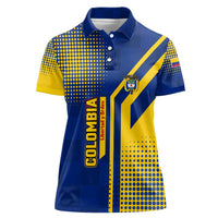 Colombia Flag Colors Women Polo Shirt with National Crest and Libertad y Orden Motto Design - Wonder Print Shop