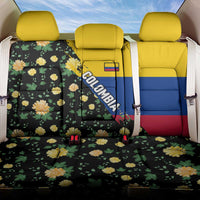 Colombia Yellow Flower Pattern Back Car Seat Cover with Flag Colors and Floree de Libertad Design - Wonder Print Shop