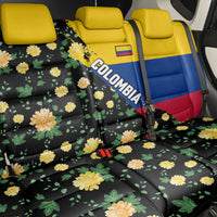 Colombia Yellow Flower Pattern Back Car Seat Cover with Flag Colors and Floree de Libertad Design - Wonder Print Shop