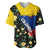 Colombia Yellow Flower Pattern Baseball Jersey with Flag Colors and Floree de Libertad Design - Wonder Print Shop