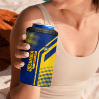 Colombia Yellow Flower Pattern 4 in 1 Can Cooler Tumbler with Flag Colors and Floree de Libertad Design - Wonder Print Shop