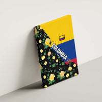 Colombia Yellow Flower Pattern Canvas Wall Art with Flag Colors and Floree de Libertad Design - Wonder Print Shop