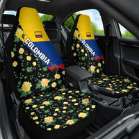 Colombia Yellow Flower Pattern Car Seat Cover with Flag Colors and Floree de Libertad Design - Wonder Print Shop