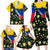Colombia Yellow Flower Pattern Family Matching Long Sleeve Bodycon Dress and Hawaiian Shirt with Flag Colors and Floree de Libertad Design - Wonder Print Shop