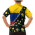 Colombia Yellow Flower Pattern Family Matching Mermaid Dress and Hawaiian Shirt with Flag Colors and Floree de Libertad Design - Wonder Print Shop