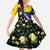 Colombia Yellow Flower Pattern Family Matching Off The Shoulder Long Sleeve Dress and Hawaiian Shirt with Flag Colors and Floree de Libertad Design - Wonder Print Shop
