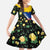 Colombia Yellow Flower Pattern Family Matching Off Shoulder Maxi Dress and Hawaiian Shirt with Flag Colors and Floree de Libertad Design - Wonder Print Shop