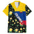 Colombia Yellow Flower Pattern Family Matching Off Shoulder Maxi Dress and Hawaiian Shirt with Flag Colors and Floree de Libertad Design - Wonder Print Shop