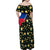 Colombia Yellow Flower Pattern Family Matching Off Shoulder Maxi Dress and Hawaiian Shirt with Flag Colors and Floree de Libertad Design - Wonder Print Shop