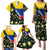 Colombia Yellow Flower Pattern Family Matching Puletasi and Hawaiian Shirt with Flag Colors and Floree de Libertad Design - Wonder Print Shop