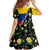 Colombia Yellow Flower Pattern Family Matching Summer Maxi Dress and Hawaiian Shirt with Flag Colors and Floree de Libertad Design - Wonder Print Shop