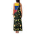 Colombia Yellow Flower Pattern Family Matching Tank Maxi Dress and Hawaiian Shirt with Flag Colors and Floree de Libertad Design - Wonder Print Shop
