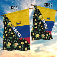 Colombia Yellow Flower Pattern Garden Flag with Flag Colors and Floree de Libertad Design - Wonder Print Shop