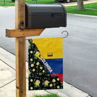 Colombia Yellow Flower Pattern Garden Flag with Flag Colors and Floree de Libertad Design - Wonder Print Shop