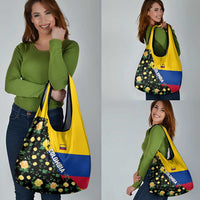 Colombia Yellow Flower Pattern Grocery Bag with Flag Colors and Floree de Libertad Design - Wonder Print Shop
