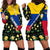 Colombia Yellow Flower Pattern Hoodie Dress with Flag Colors and Floree de Libertad Design - Wonder Print Shop