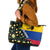 Colombia Yellow Flower Pattern Leather Tote Bag with Flag Colors and Floree de Libertad Design - Wonder Print Shop