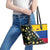 Colombia Yellow Flower Pattern Leather Tote Bag with Flag Colors and Floree de Libertad Design - Wonder Print Shop