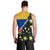 Colombia Yellow Flower Pattern Men Tank Top with Flag Colors and Floree de Libertad Design - Wonder Print Shop