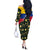 Colombia Yellow Flower Pattern Off The Shoulder Long Sleeve Dress with Flag Colors and Floree de Libertad Design - Wonder Print Shop